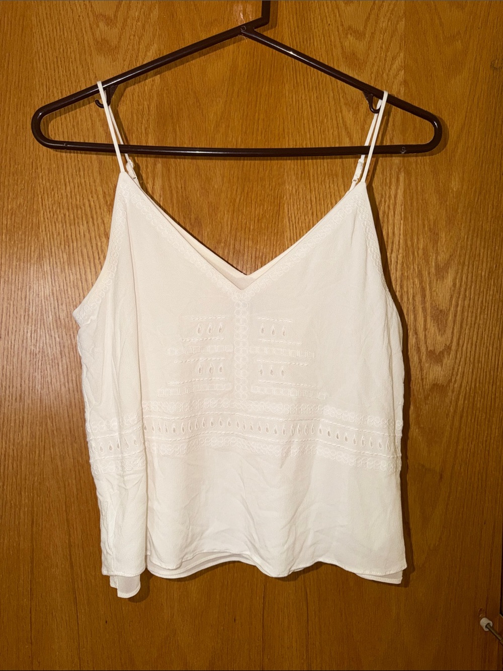 Women's White Lace-Trim V-Neck Camisole